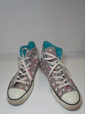 Converse High Tops With Hearts Print